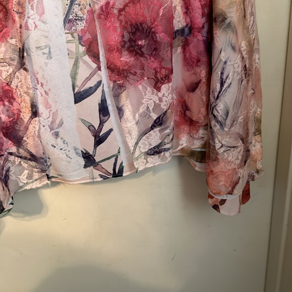 Roz & Ali Lace Overlay Top Size 1X NWOT - Picture 11 of 15